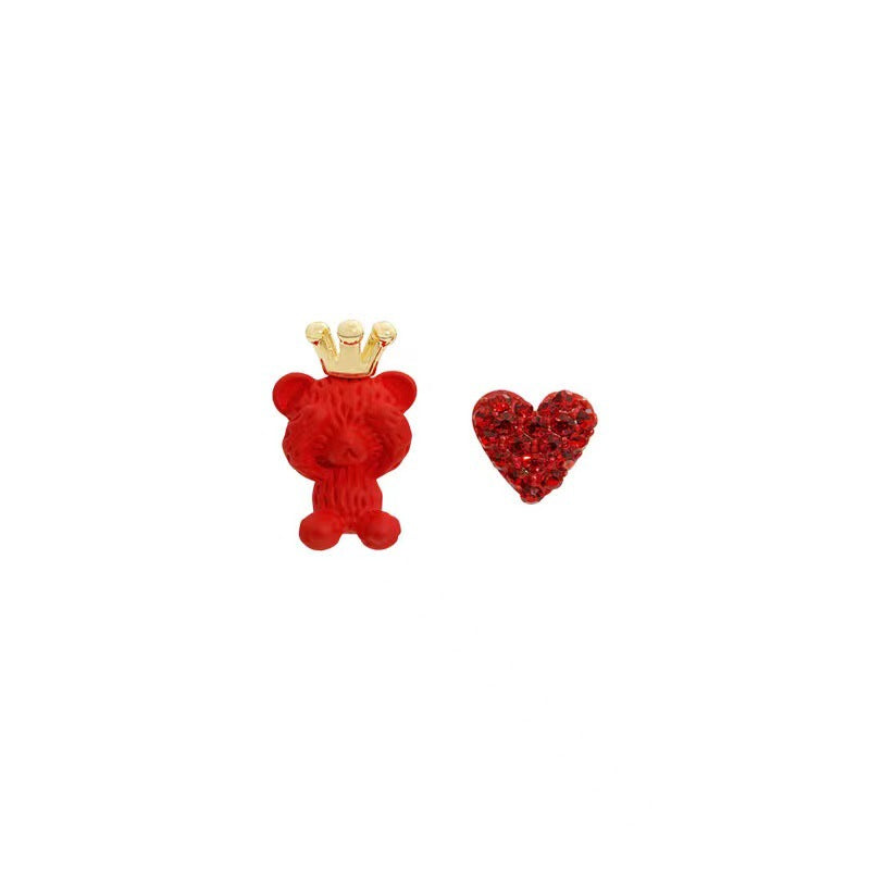 Resin Face Cover Bear Ear Studs MYA-YouM012