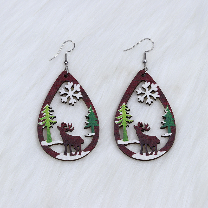 Acrylic Christmas Santa Claus Earrings (Minimo de Compra 2) MYA-DuA049