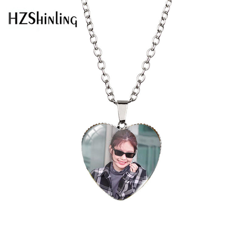 Alloy Time Gem Heart Necklace MIC-XiangL042