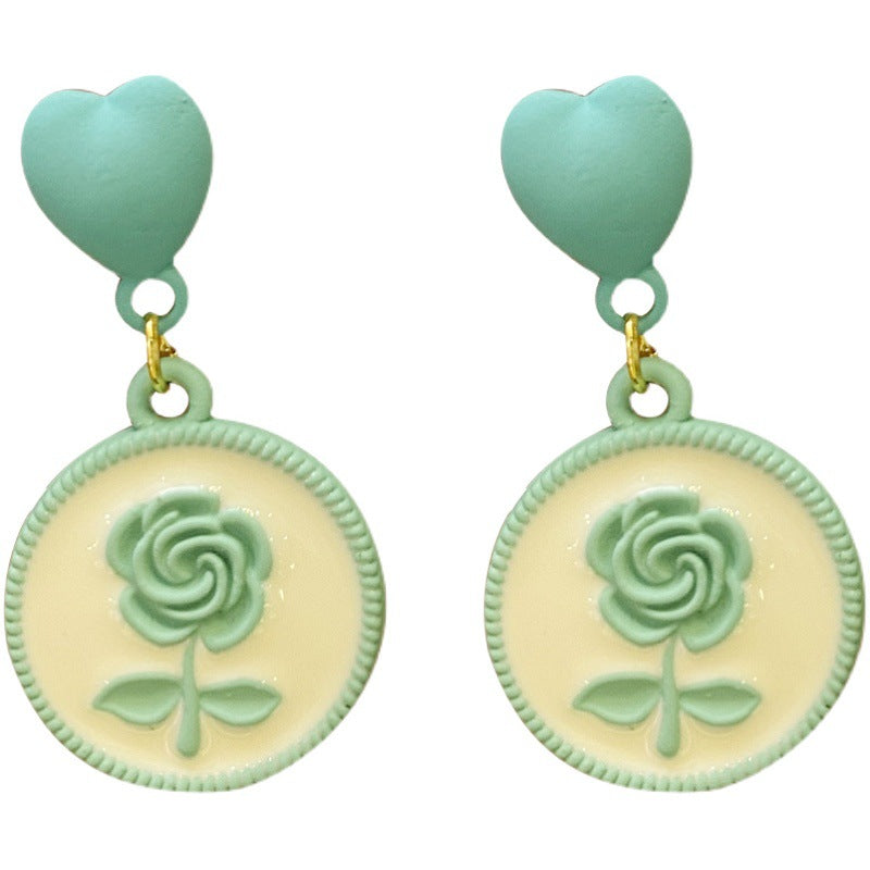 Alloy spray painted fruit green rabbit earrings (Minimo de Compra 3) MIC-BiS005