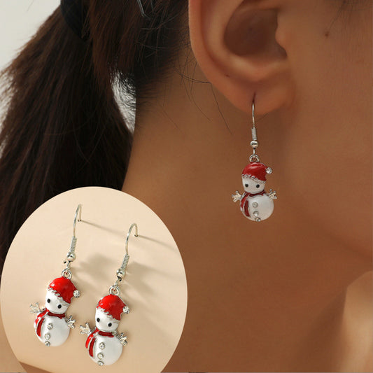 Alloy Christmas Snowman Earrings MIC-KaiQ041