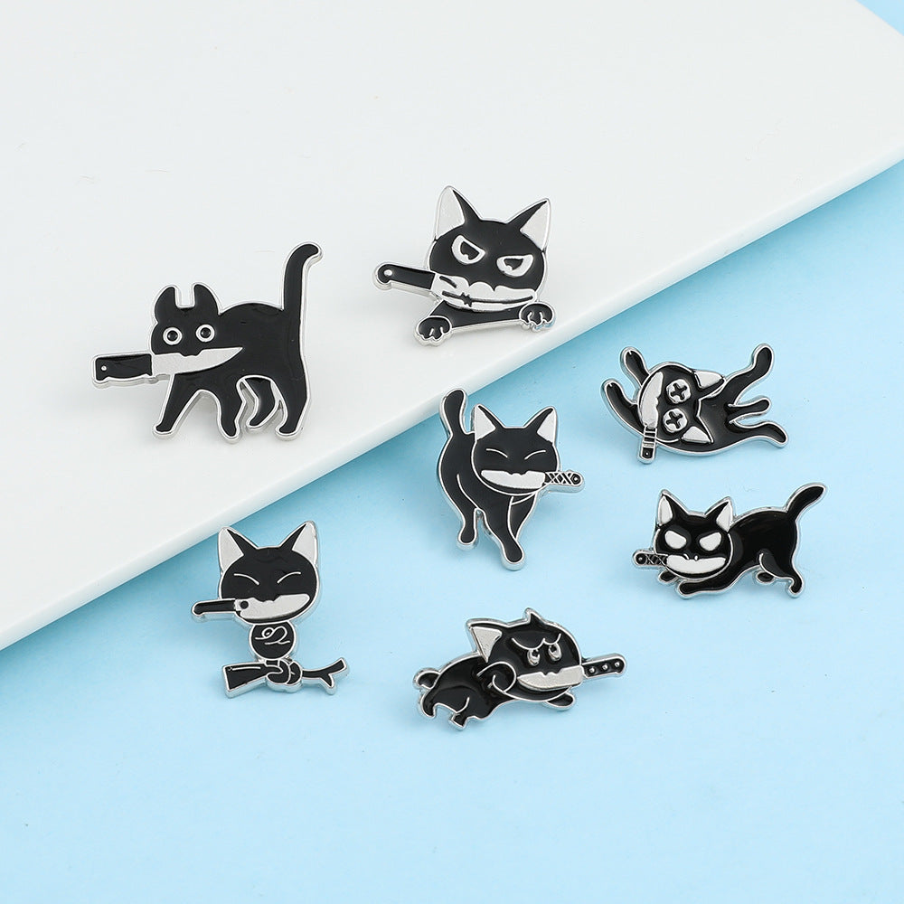 Alloy cartoon black swordsman brooch (Minimo de Compra 10) MIC-ShengY021