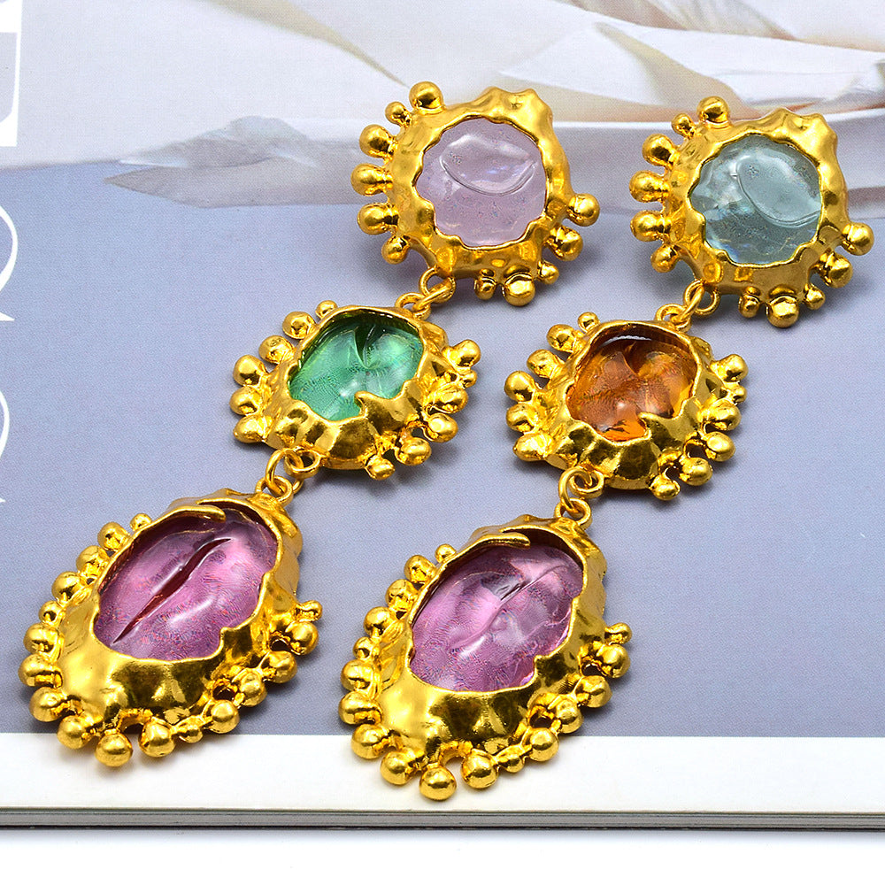 Alloy colored long earrings (Minimo de Compra 2) MIC-ShenK005