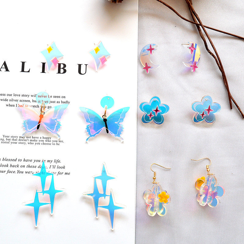 Alloy Colorful Star Earrings MIC-XieN049