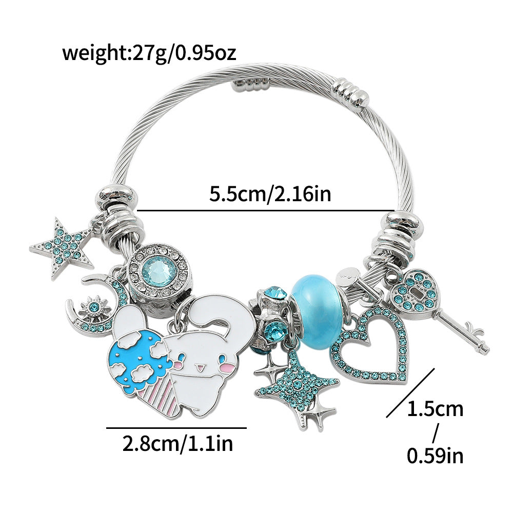 Alloy Cartoon Little White Rabbit Love Bracelet (Minimo de Compra 5) MYA-ZhuoX031