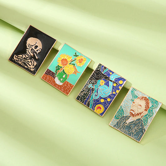 Cute alloy Van Gogh abstract brooch MIC-QiSen026