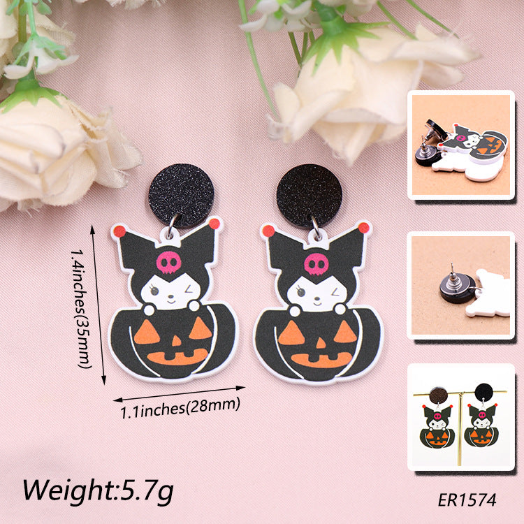 Acrylic Halloween School of Witchcraft Earrings (Minimo de compra 5) MIC-XiaoY031