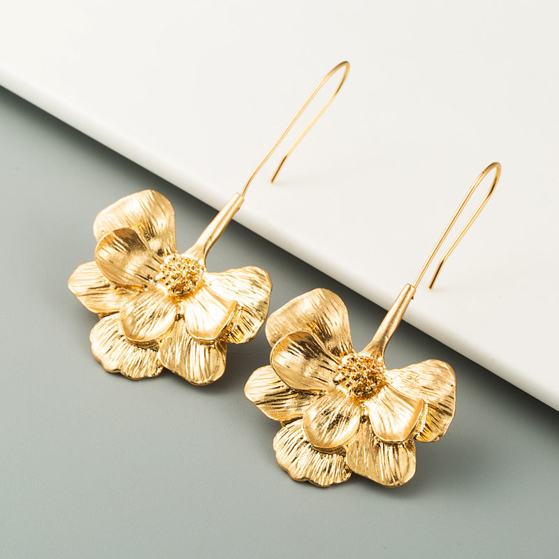 Alloy New Fashion Long Flower Earrings (Minimo de Compra 2) MIC-HeM005