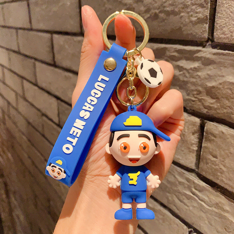 PVC cartoon football boy keychain MIC-OuS004