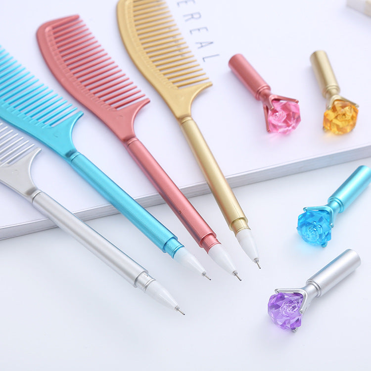 Diamond Comb Shape Plastic Ballpoint Pen Liuj014