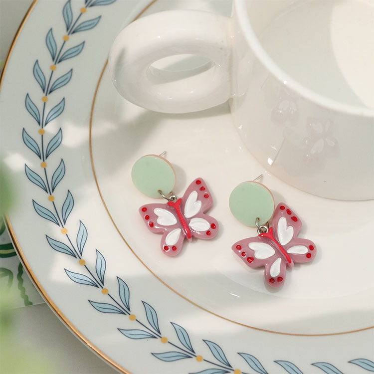 Alloy New Colored Butterfly Earrings MIC-QingJ049