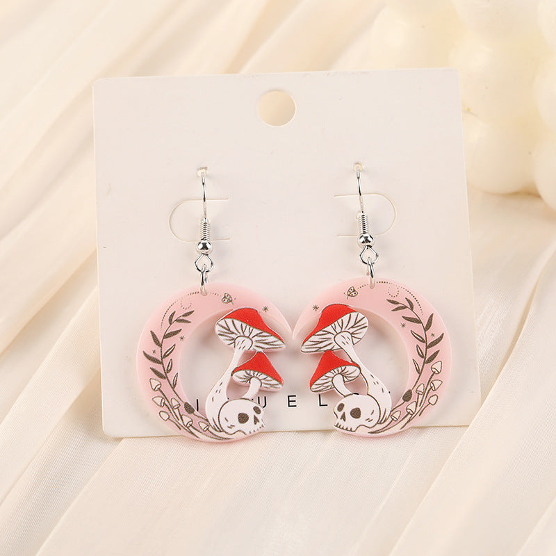 Acrylic alien magic mushroom earrings (Minimo de Compra 2) MYA-YueZ004