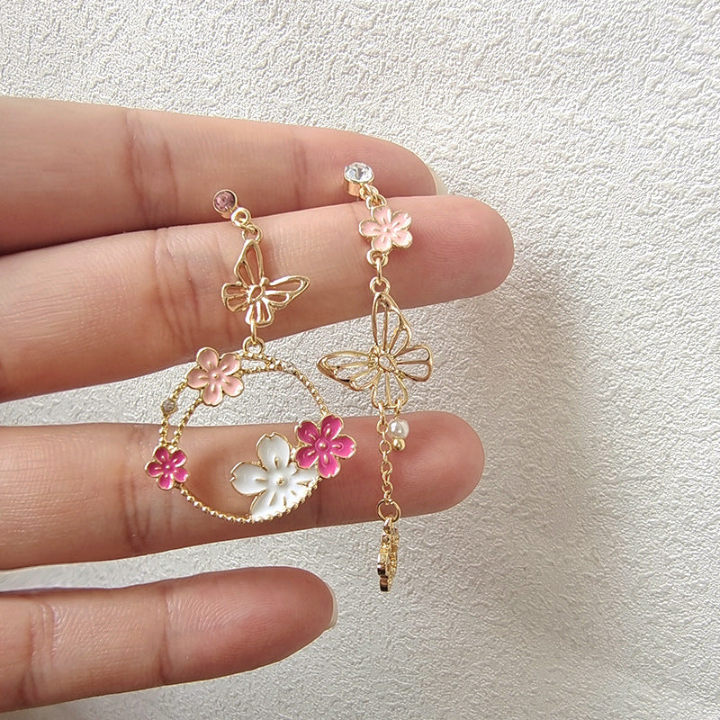 Alloy flower tassel long earrings MIC-GangM001