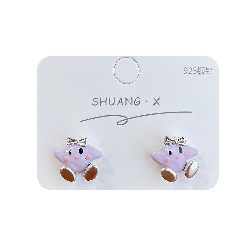 Acrylic Pink Star Kabi Earrings (Minimo de Compra 2) MIC-ShuangX033