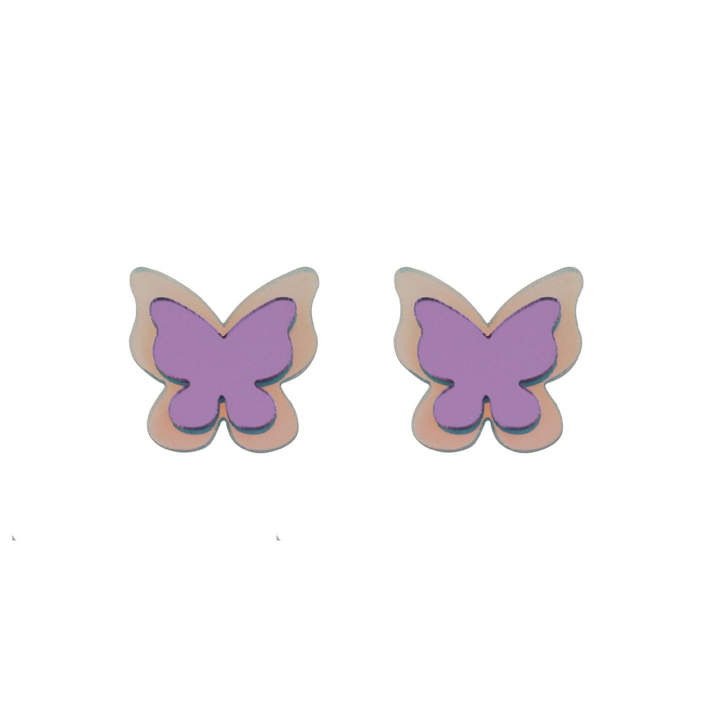 Alloy Purple Butterfly Earrings MIC-QingJ038