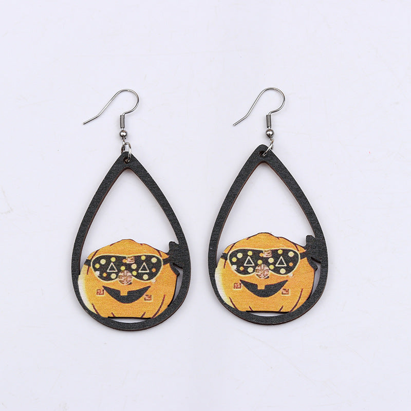 Acrylic Halloween Wood Earrings (Minimo de Compra 2) MYA-DuA019