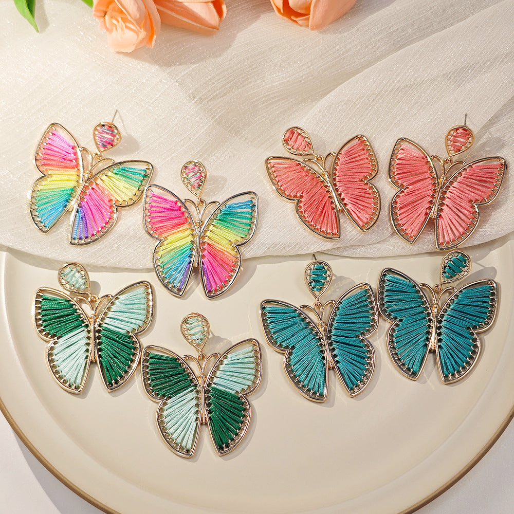 Alloy contrasting butterfly earrings MIC-MDD160