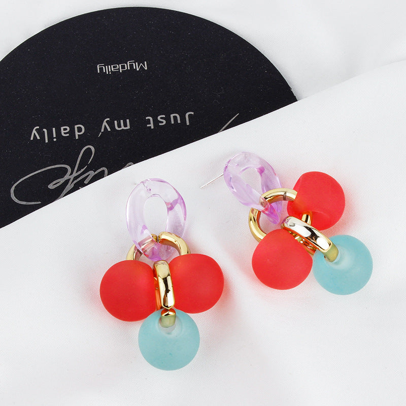 Alloy candy colored cute earrings MIC-XinT014