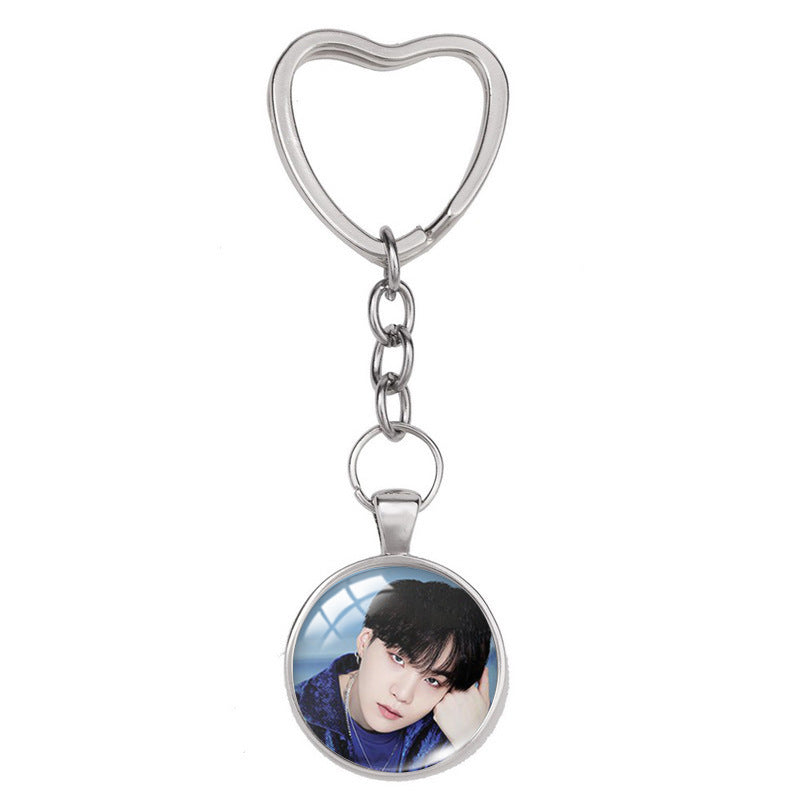 Alloy Time Gem Heart shaped Keychain MIC-XiangL040