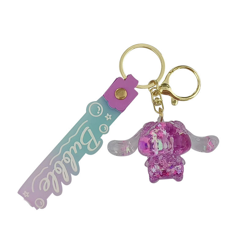 Cartoon Transparent Acrylic Oil Keychain JWE-KC-MeiY007