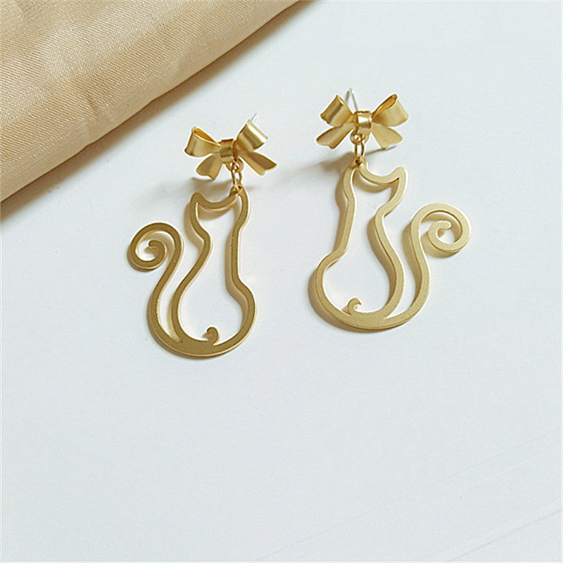 Earrings Alloy Cartoon Cat Bow aimei005