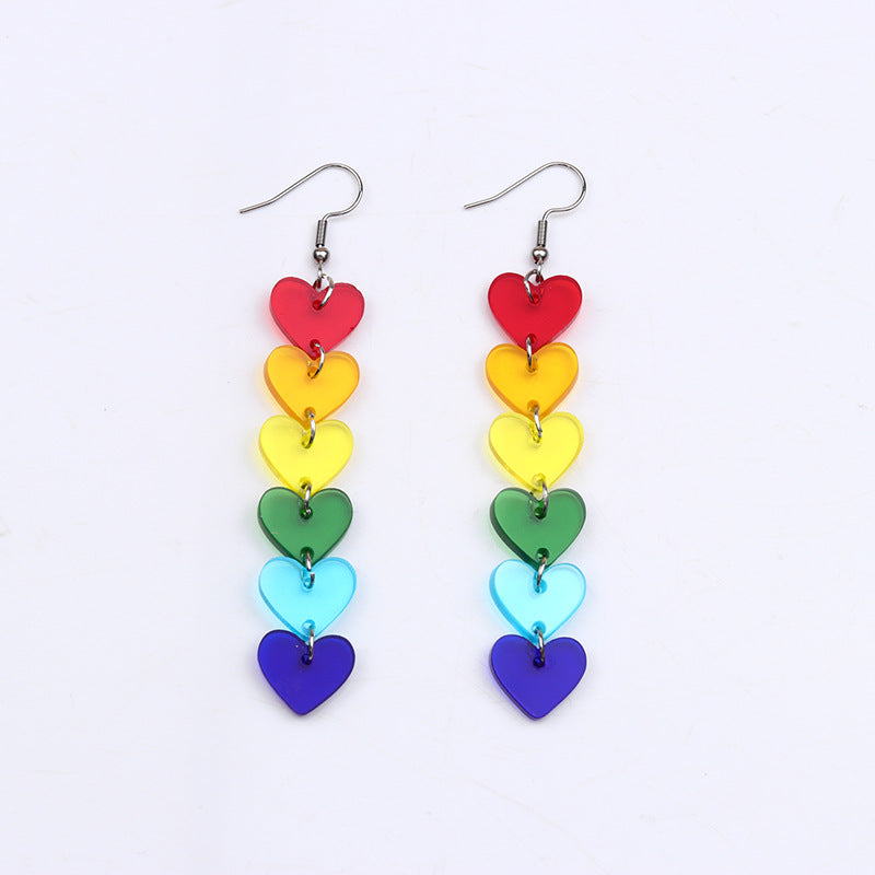 Acrylic Halloween Love Rainbow Earrings (Minimo de Compra 2) MIC-DuA025