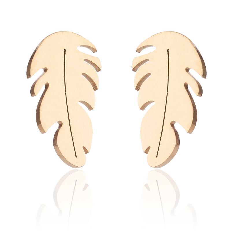 Stainless Steel Leaf Earrings SS010