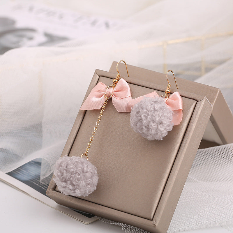 Alloy long hair ball earrings MIC-APY016