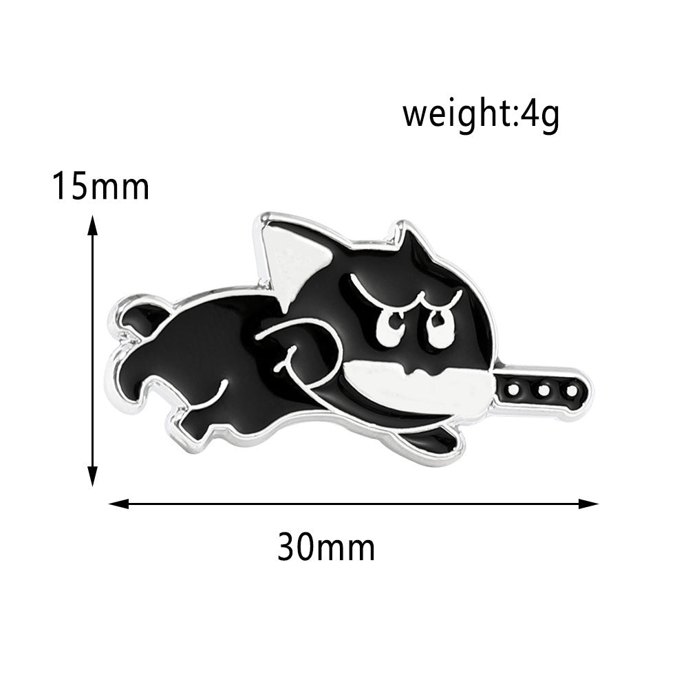 Alloy cartoon black swordsman brooch (Minimo de Compra 10) MIC-ShengY021