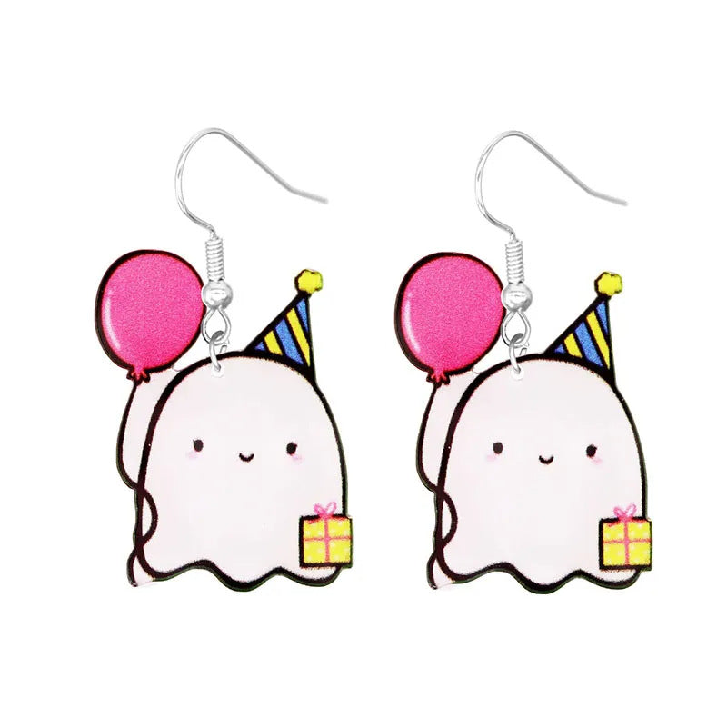 Acrylic cartoon cat crow earrings (Minimo de Compra 10)  MIC-YuQ005