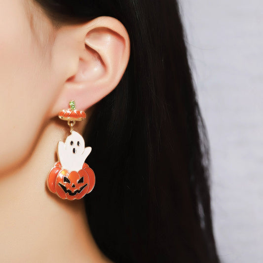 Alloy cartoon ghost pumpkin earrings MIC-YueL028