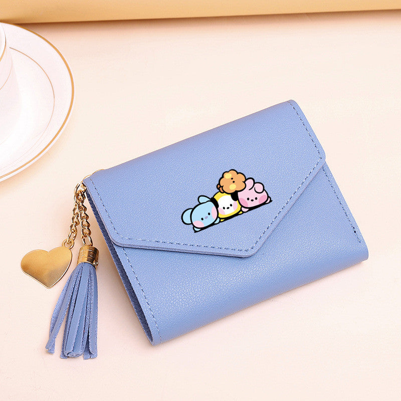 PU card bag tassel short wallet MIC-XingY017