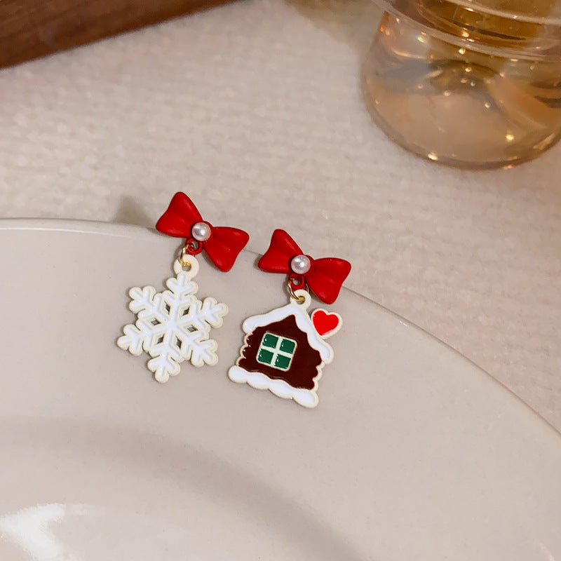 Alloy Christmas bow earrings (Minimo de Compra 2) MIC-HanX002