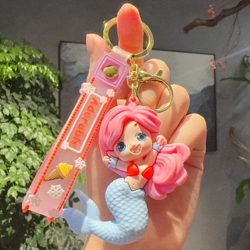 PVC cartoon mermaid princess keychain MIC-JinG049