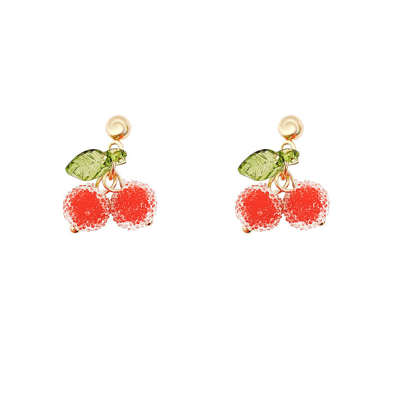 Alloy New Sugar Beads Cherry Earrings (Minimo de Compra 2) MIC-HanY011