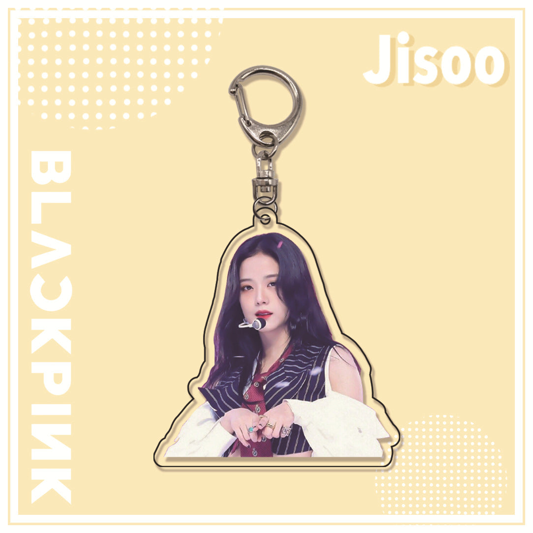 Acrylic pink ink double-sided blackpink keychain (Minimo de Compra 2)  MIC-ManM011