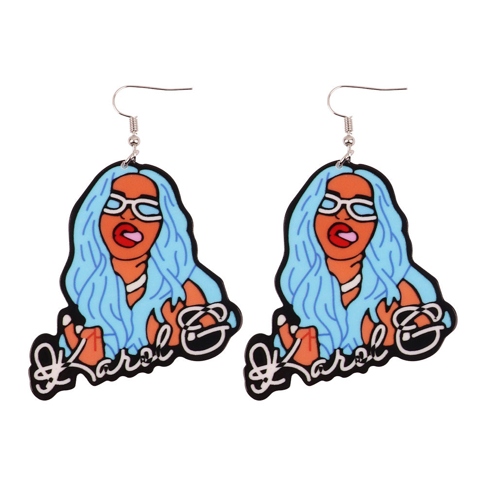 Acrylic American singer Caroline earrings MIC-ChouD005