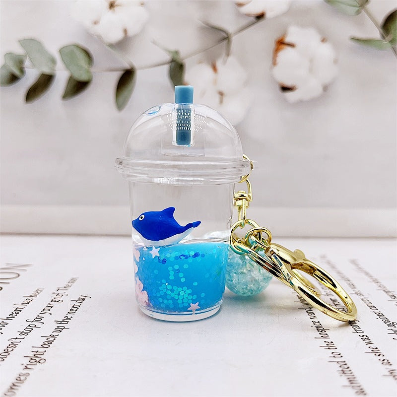 PVC cartoon floating oil keychain MYA-DMF010