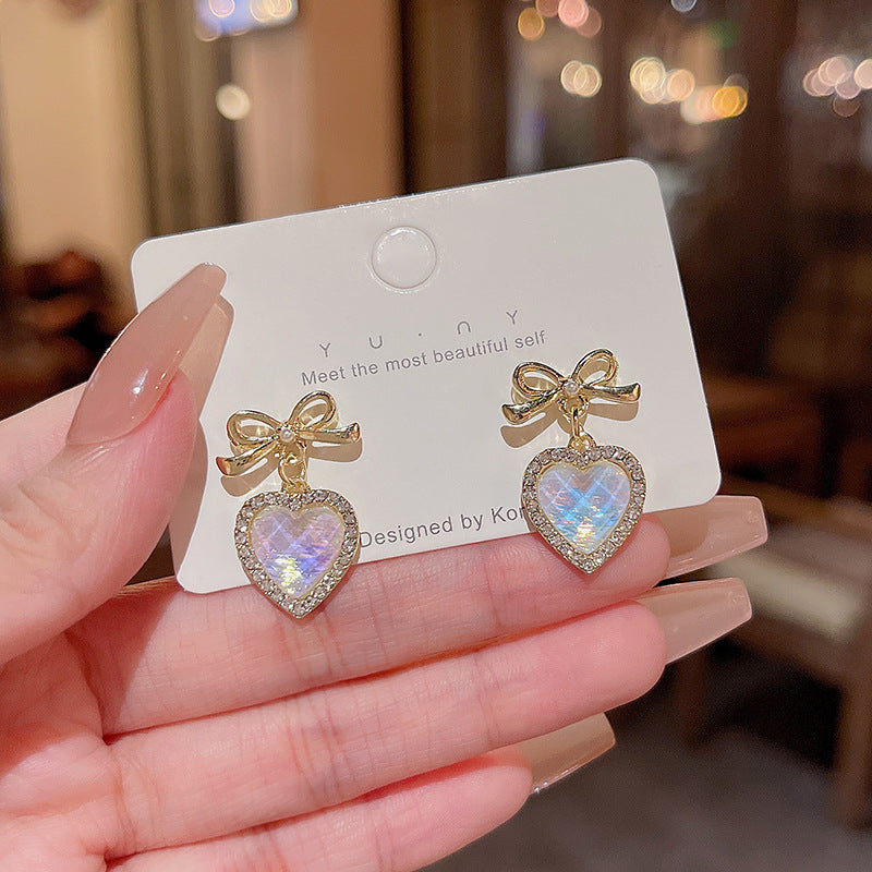 Alloy blue heart earrings MYA-HanJ017