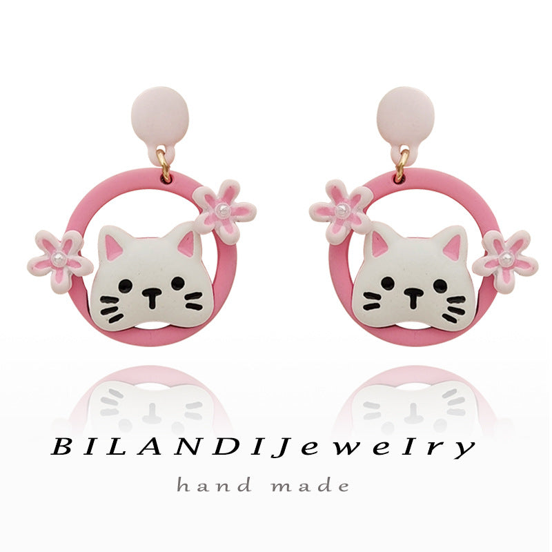 Alloy cartoon cat earrings (Minimo de Compra 2) MYA-BLD052