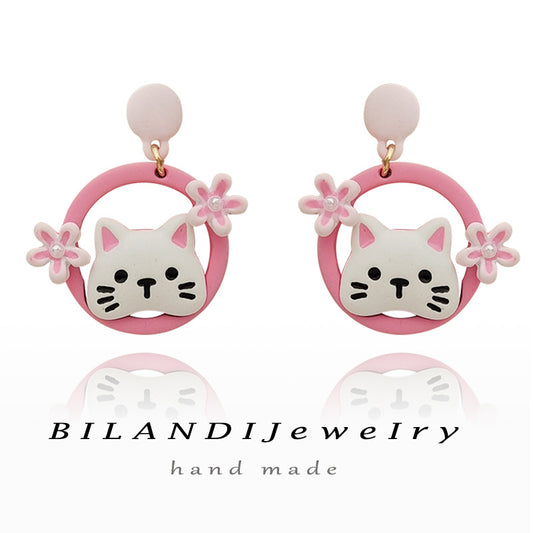 Alloy cartoon cat earrings (Minimo de Compra 2) MYA-BLD052