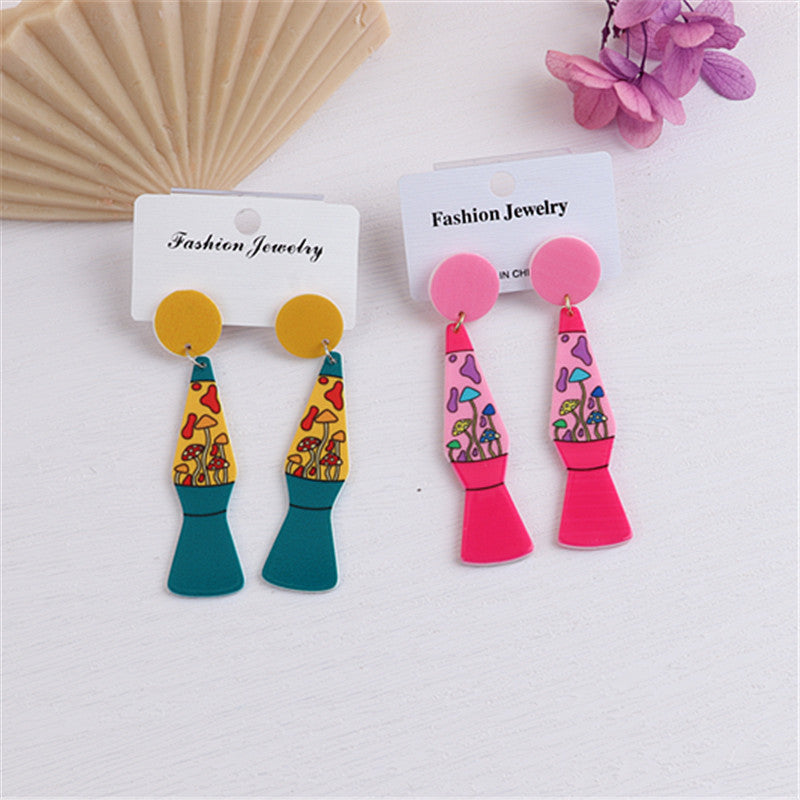 Acrylic Dyed Colorful Eye Vase Earrings MIC-ChouD008