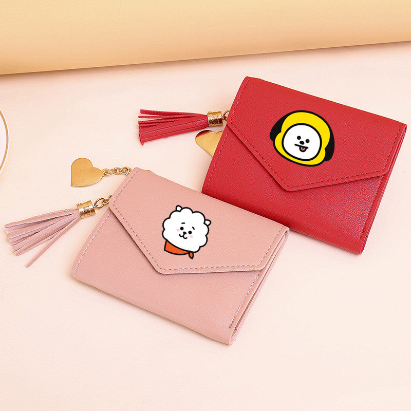 PU card bag tassel short wallet MIC-XingY015