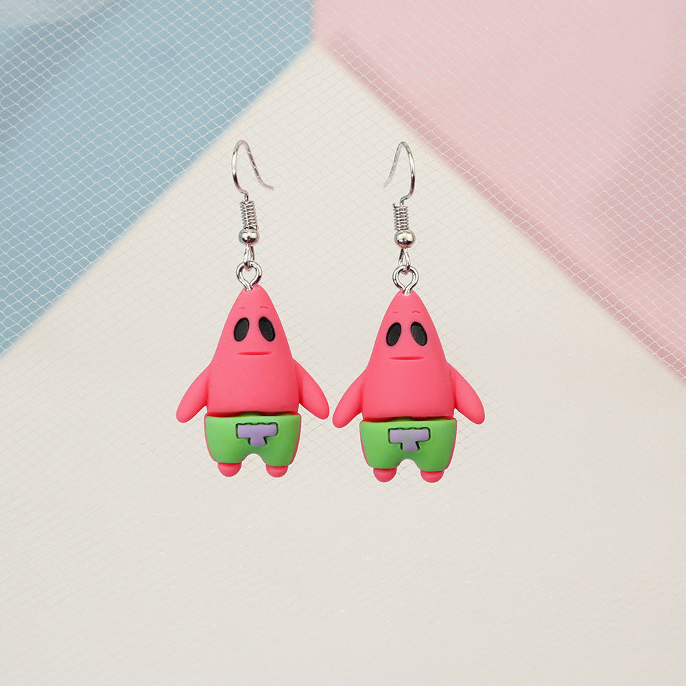 Acrylic cartoon sponge baby earrings MIC-NiQ039