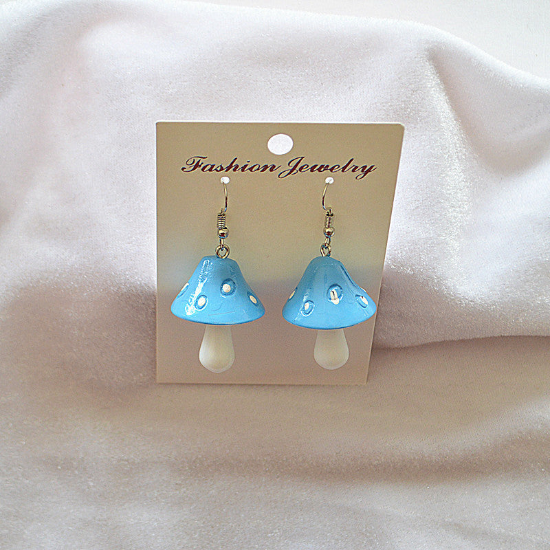 Resin Wave Dot Mushroom Earrings (Minimo de Compra 2) MIC-XieN043