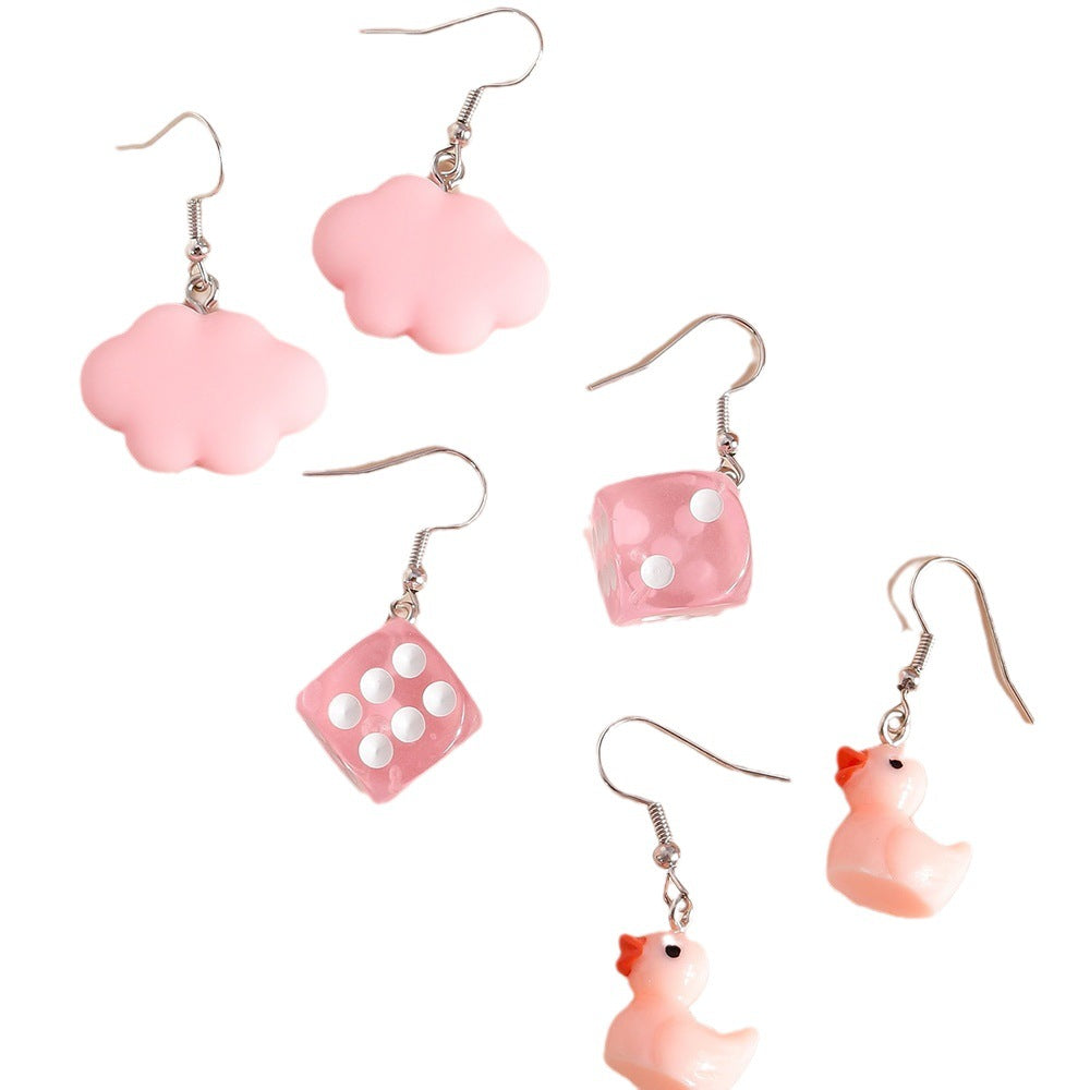 Alloy Pink Cloud Earrings (Minimo de Compra 2) MIC-YingM008