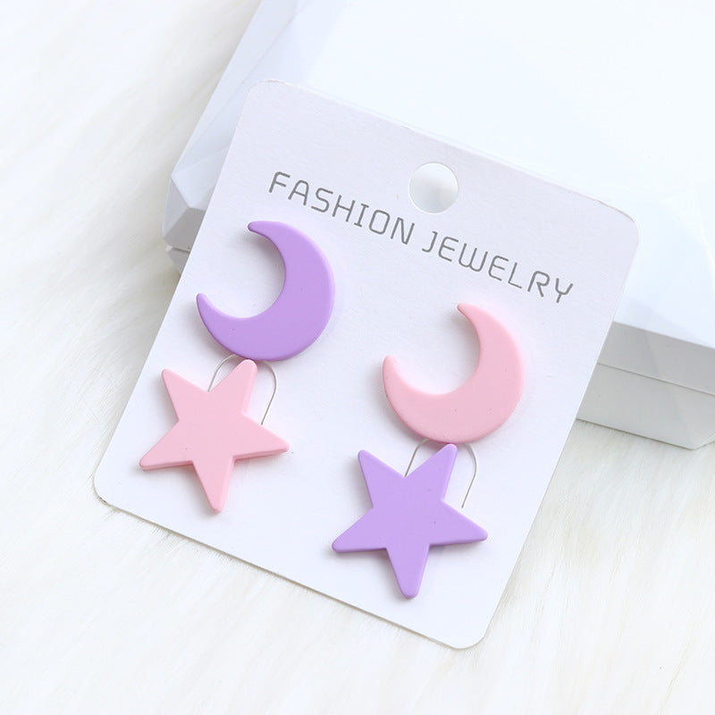 Acrylic New Star Moon Earrings MIC-DuA074