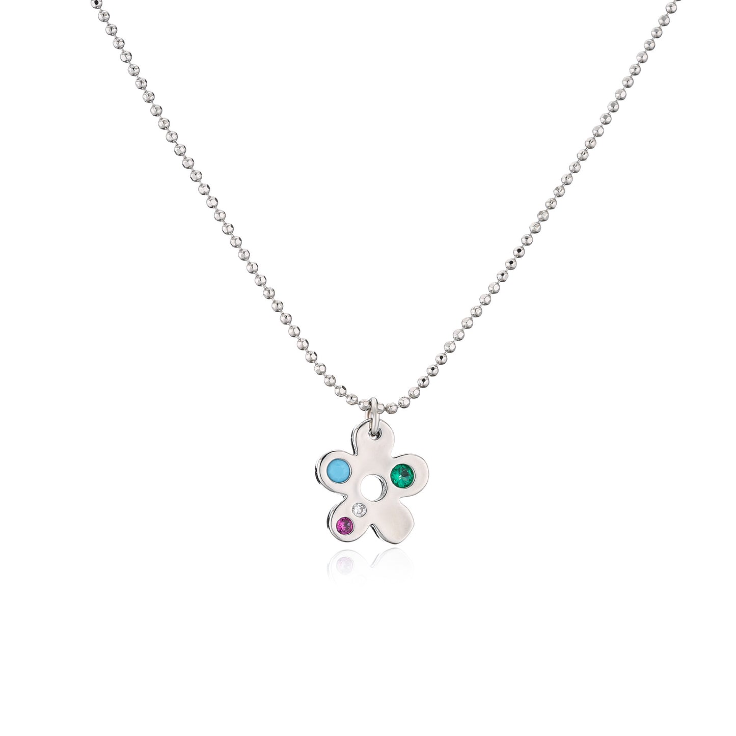 Stainless steel zircon small flower necklace MYA-JuC024