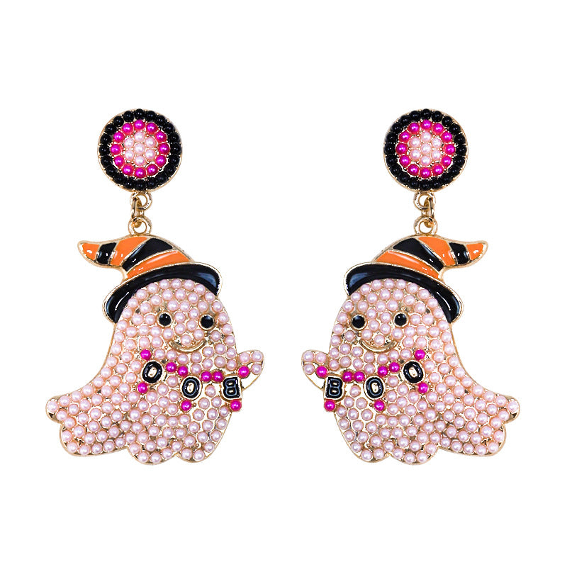 Alloy Halloween Ghost Earrings (Minimo de Compra 2) MIC-JiqQ009