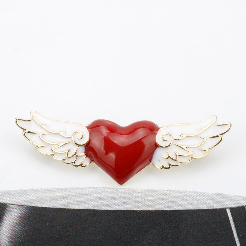 Alloy Angel Wings Love Brooch MIC-AiWen030